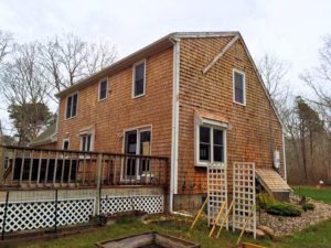 A big size house surrounded by garden